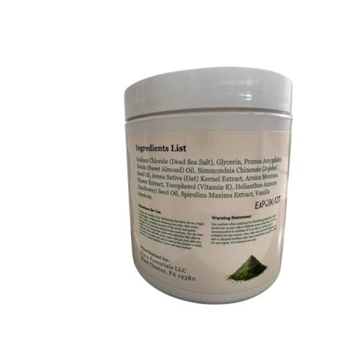 Spirulina Face & Body Scrub ? Vanilla Scented Exfoliating Scrub with Natural Spirulina Maxima ? Brightens, Smooths & Revives Dull, Aging, or Dry Skin ? 8oz