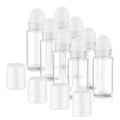8 Pieces 30ml/1oz Clear Glass Essential Oil Roller Bottles,Empty Deodorant Roll On Bottles,Leak-Proof Cosmetic Container with Roller Balls for Perfume,Aromatherapy,Moisturizer
