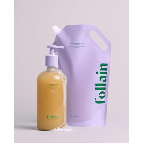 Follain Everything Soap for Hands & Body | Gentle, Clean, Moisturizing Soap Made with Naturally-Fragrant Essential Oils - Vegan & Cruelty-Free (32 oz, Lavender)
