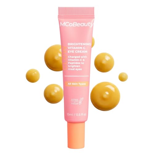 MCoBeauty - Glow Brightening Vitamin C Eye Cream - Hydrating, Radiance-Boosting Eye Moisturiser - Contains Ascorbic Acid - Vegan, Cruelty Free Skin Care