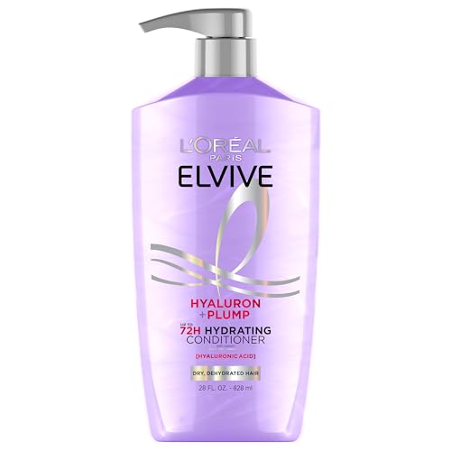 L'Oreal Paris Elvive Hyaluron Plump Hydrating Conditioner for Dehydrated, Dry Hair Infused with Hyaluronic Acid Care Complex, Paraben-Free, 26.5 Fl Oz