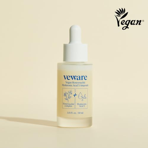 Vegan Honeysuckle Hyaluronic Acid 5 Ampoule - Hydrating & Soothing Facial Serum - Fragrance-Free, Alcohol-Free, 30ml