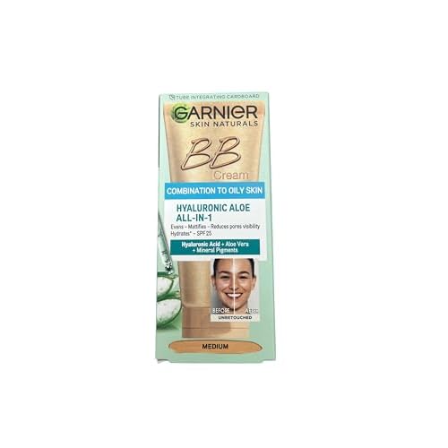 Garnier Skin Naturals Combination to Oily Skin Hyaluronic Aloe All-in-1 BB Medium Cream, 50ml