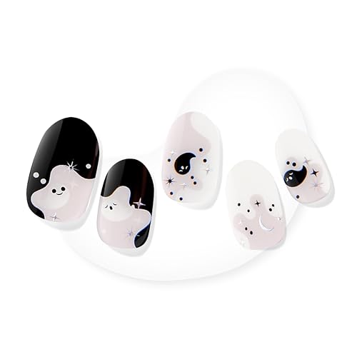 Dashing Diva Glaze Nail Strips - Boo-tastic | Works with Any LED Nail Lamp | Long Lasting, Chip Resistant, Semicured Gel Nail Strips | Contains 34 Salon Quality Nail Wraps, 2 Prep Pad, 1 Nail File