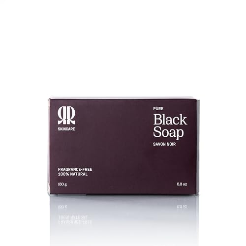 R&R Skincare Pure Black Soap Bar ? African Black Soap for Face & Body ? Handcrafted with Shea Butter & Palm Kernel Oil ? Deep Cleansing & Moisturizing ? Gentle for All Skin Types