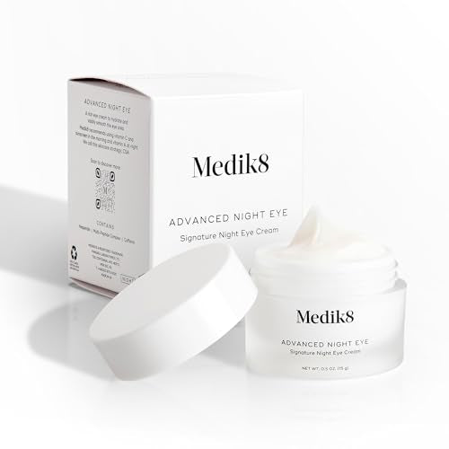 Medik8 Advanced Night Eye Cream - Multi Peptide and Caffeine Eye Cream - Night Moisturizer for Smoothing Wrinkles, Puffiness and Dark Circles - 0.5 oz
