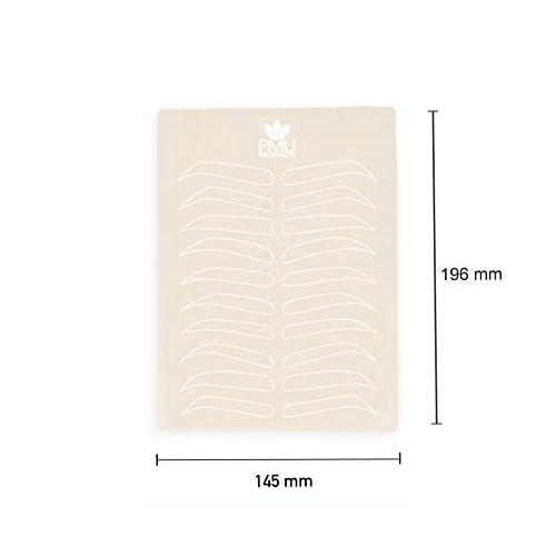 Premium Microblading Practice Skin Double-Sided | Professional Realistic Hairstroke Tattoo Latex | Special Eyebrow Designs For Cosmetic Tattooing (White - 5)