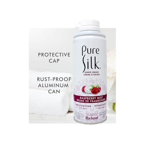 Pure Silk Shave Cream with Aloe, Raspberry Mist, 5 OZ - 3 Pack