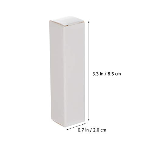 EXCEART Lipstick Pack 50 Pcs Lip Gloss Tubes Kraft Paper Packaging Boxes Lipstick Storage Boxes Lip Balm Wrapping Box (White) Paper Essential Oil Box