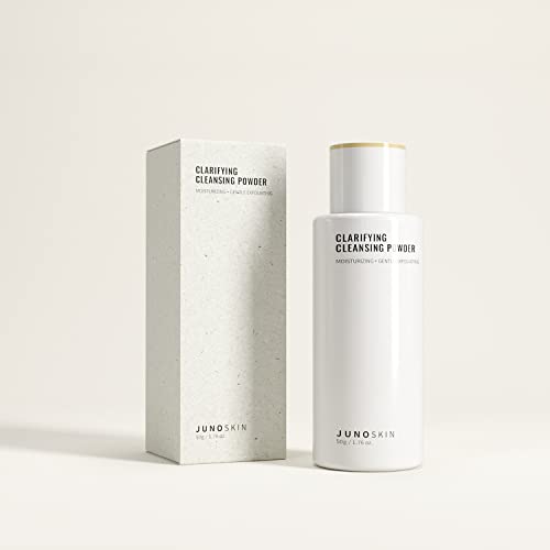 JUNO & Co. Cleansing Powder, Exfoliating Face Wash, 10-Ingredient Powder-to-Foam Cleanser with Hyaluronic Acid, Rice Extract, and Papain Enzyme, No Added Fragrance, 50 g / 1.76 oz.