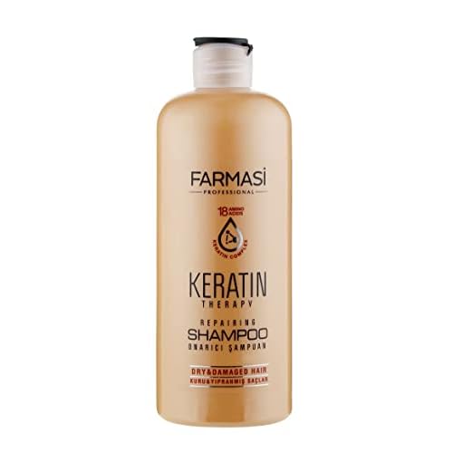 FARMASi Keratin Therapy Repairing Shampoo, Deep Cleansing & Nourishing Care for Dry Damaged Hair, Restores Softness Smoothness & Shine, 12.2 fl oz