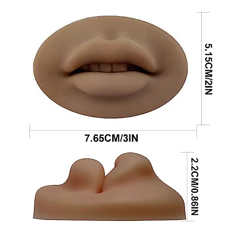 3 Pcs 5D Fake Lips, Soft Silicone Lips for Makeup Practice Fake Lips Tattoo Permanent Makeup Practice Skins Training for Tattooing Artists and Makeup Beginners