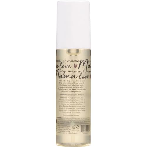 The Honest Company Mama Hydrating and Soothing Glow On Body Belly Oil,Plant Based Hypoallergenic,Fragrance-Free,4.2 fl oz,(Pack of 2)
