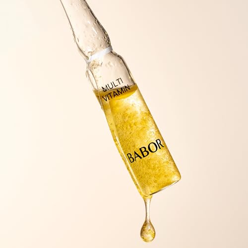BABOR Multi Vitamin Ampoule Concentrate, Revitalize Dull Tired Skin, Vitamin A Increases Radiance, Vitamin C Evens Tone, Niacinamide Supports Skin Barrier, Vitamin Skincare Capsules, 7 Treatments