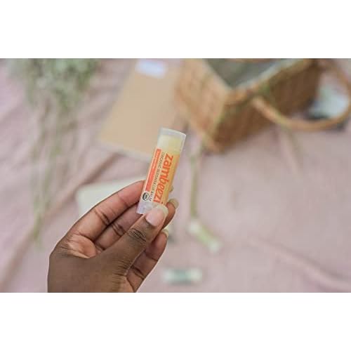 Zambeezi Fair Trade, Organic Beeswax Lip Balm - CORE 4 Pack (Wild Rose, Tangerine, Sweet Basil and Lemongrass) - Ethically Sourced