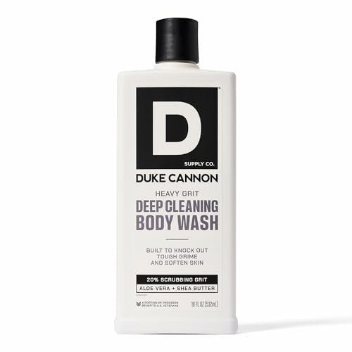 Duke Cannon Heavy Grit Body Wash - Deep Cleaning, 18oz | Industrial Strength Formula for Men, Refreshing Scent, Tough on Dirt & Sweat, Clean Skin & Invigorating Cleanse