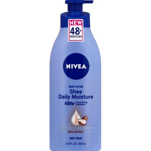 NIVEA Shea Nourish Body Lotion for Dry Skin with Hyaluronic Acid, Shea Butter and Deep Nourishing Serum, 48-Hour Body Moisturizer, 16.9 Fl Oz Pump Bottle (Pack of 2)