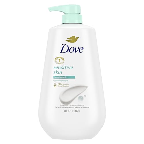 Dove Body Wash Sensitive Skin Hypoallergenic 30.6oz Fragrance Free Body Wash Ultra Sensitive 18.5oz Bundle