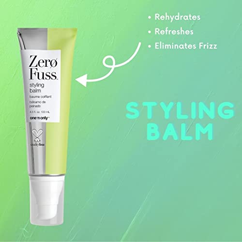 one 'n only Zero Fuss Styling Balm, Lightweight with All Day Flexibility, For Hair Types, Enhances Natural Shape, Texture, Wave, and Curl, Adds Smoothness Shine, 4.5 Fl. Oz