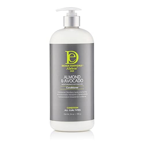 Design Essentials Almond & Avocado Moisturizing & Detangling Conditioner with Shea Butter & Coconut, Conditioner for Natural Hair, 34 oz