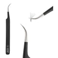 Eyesy Lash Ultimate Volume Lash Tweezer | Professional Volume False Lash Application Tool | Multi Shapes & Purposes Tweezers | Non-Slip Grip Tweezers (Black)