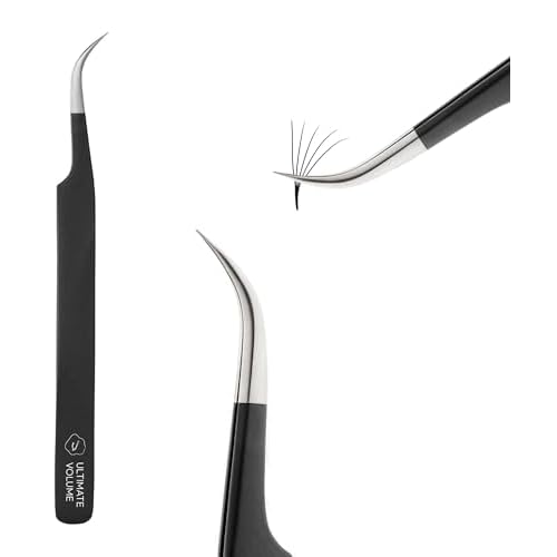 Eyesy Lash Ultimate Volume Lash Tweezer | Professional Volume False Lash Application Tool | Multi Shapes & Purposes Tweezers | Non-Slip Grip Tweezers (Black)