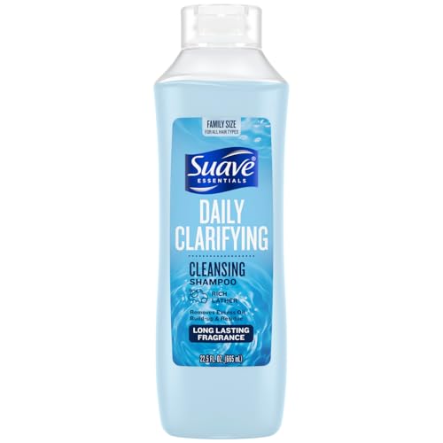 Suave Clarifying Shampoo, Family-Size ? pH-Balanced & Hypoallergenic Daily Deep Cleansing Shampoo for Normal to Oily Hair, 22.5 Oz