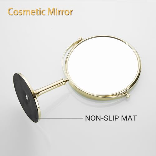 Airemoon 10x Magnifying Makeup Mirror, Standing 360-Degree Rotating Makeup Mirror, 8-Inch Gold Frame Shaving Mirror, 13-Inch Length ¡¿ 9-Inch Width Beauty Mirror