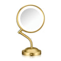 Conair Lighted Makeup Mirror, LED Vanity Mirror, 1X/5X Magnifying Mirror, Battery Operated in Brushed Brass