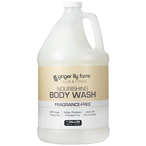 Ginger Lily Farms Club & Fitness Body Wash + Shampoo + Conditioner Bundle, Fragrance Free