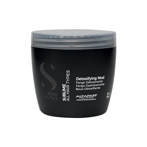 Alfaparf Milano Semi Di Lino Sublime Detoxifying Deep Cleansing Mud Treatment - Safe on Color Treated Hair - Clay-Based Detox for Hair - Professional Salon Quality - 21.1 oz.