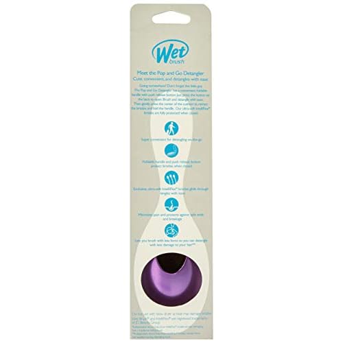 Wet Brush Mini Pop and Go Detangler, Exclusive Ultra-soft IntelliFlex Bristles, Purple, 1 Count