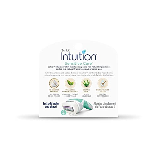 Schick Intuition Sensitive(Aloe) Renewing Moisture Women Razor Refill Cartridges, 12 count(4Pack), New Version 2022