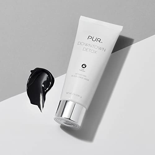 P?R MINERALS Downtown Detox Detoxifying Black Lemon Face Mask, Helps Draw Out Impurities, Helps Soothe Skin, Charcoal, Lactic Acid & Green Tea Extract