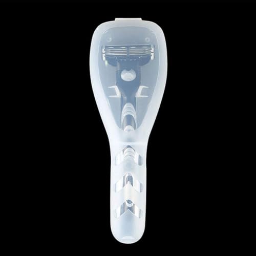 1Pcs Clear Portable Travel Men Manual Razor Protector Plastic Box Cover Container Storage Shaver Holder Protector Case Organizer Men's Electric Shaver Accessories Shave and Hair Removal