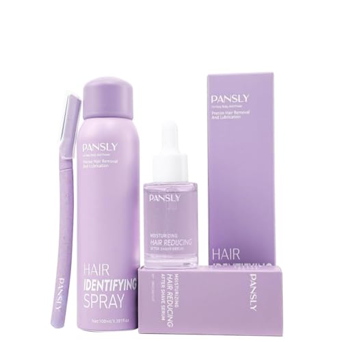 Hair Identifying Spray Kit,Hair Identifier (100mL) for Face Shaving with After Shave Serum(30mL) Kit,Moisturizing&Smoothing skin &Hair Reducing Skin Care Dermaplaner Spray Set for Women Men