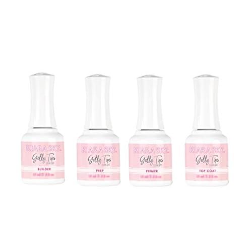 KIARA SKY Gelly Tips Essential Kit | Includes Prep, Top Coat, Builder, Primer 0.5 fl oz