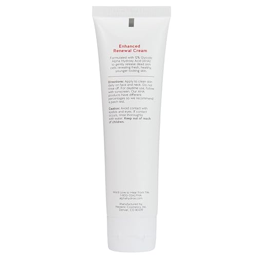 Alpha Skin Care Enhanced Renewal Cream, Anti-Aging Formula, 12% Glycolic Alpha Hydroxy Acid (AHA), Reduces Lines & Wrinkles, For Normal to Dry Skin, 2 oz, Pack of 2