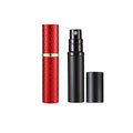 YEEJOK Refillable Perfume Atomizers, Pefume Spray Bottles, 2 Pack 5ml Portable Mini Cologne Scent Pump Case Container for Men and Women-Black+Red