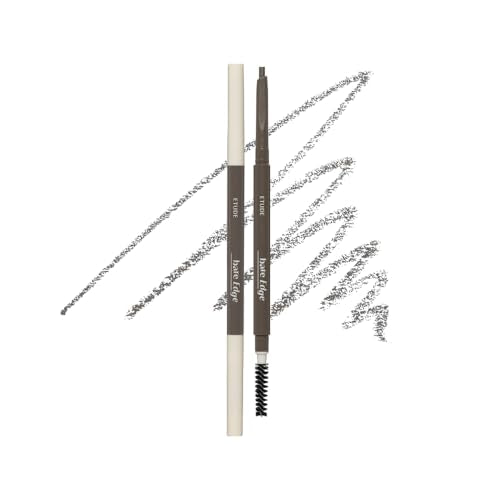 ETUDE Bare Edge Brow Pencil, Eyebrow Pencil, Slim 3D Hexagon, Natural Looking, Korean Makeup, Beauty, Grey Brown (0.003 Ounce)
