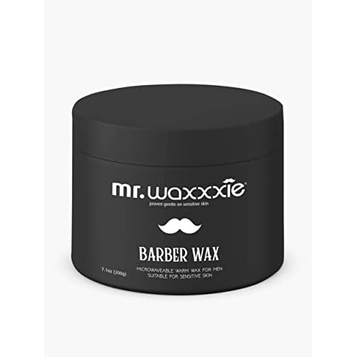 Mr Waxxxie Microwaveable Barber Wax 6.7 fl oz - Men's Hair Removal Beard Wax to Tidy up Edges and Remove Stray Hairs