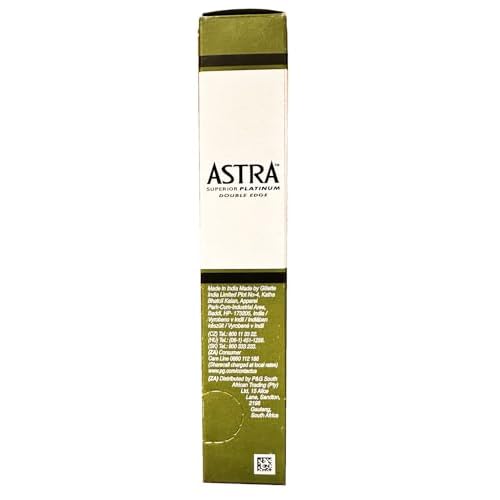 Astra Platinum Double Edge Safety Razor Blades,100 Blades (20 x 5)