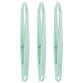 HARFINGTON 3pcs Sticker Tweezers for Crafting 4.53" Flat Tip with Spring Plastic Tweezers Craft Tweezers for Stickers, Scrapbooking, Eyelash Extensions, Green