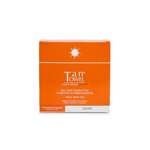 TanTowel Women's Full Body Tan Towelettes - 5 Pack, Dark, 0.5 Fl Oz (Pack of 5)