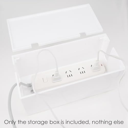 Linkidea Bathroom Cable Organizer Box for Electric Toothbrush & Razor Chargers, Cord Hider Storage Case, Countertop Clutter-Free Vanity Organizer (White)
