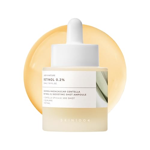 SKIN1004 Retinol 0.2% Boosting Shot Ampoule, Face Serum for Skin Elasticity, Facial Spicule Serum with Retinol & Retinal, Centella Ampoule for Fine Lines & Wrinkles, Korean Skin Care, 1.01fl.oz / 30ml