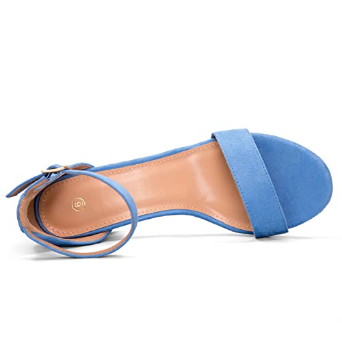 mysoft Women's Chunky Low Heels Open Toe Block Heeled Dress Ankle Strap Pump Wedding Sandals