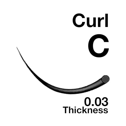 0.03mm Thickness C Curl Eyelash Extension Fine Soft Light-Weight Volume Individual Lash For Easy Fan Eyelash Extensions (12MM)