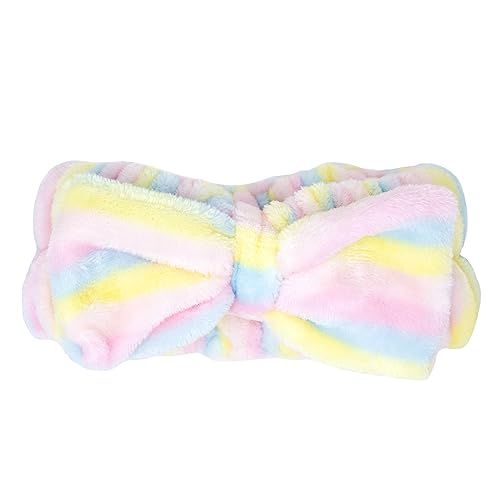 The Cr?me Shop Spa Teddy Headyband - Pastel Stripped, Spa Headband for Washing Face, Skincare Headbands, Soft & Fluffy Headbands for Women (Pack of 1)