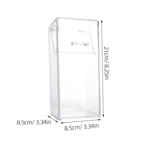 DOITOOL Acrylic Makeup Brush Holder with Lid Clear Pen Holder Storage Box Dust-Free Cosmetic Organizer for Vanity and Desktop 4.33 X 3.35 X 4.33 Inch